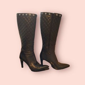 Tall Black Quilted Boot